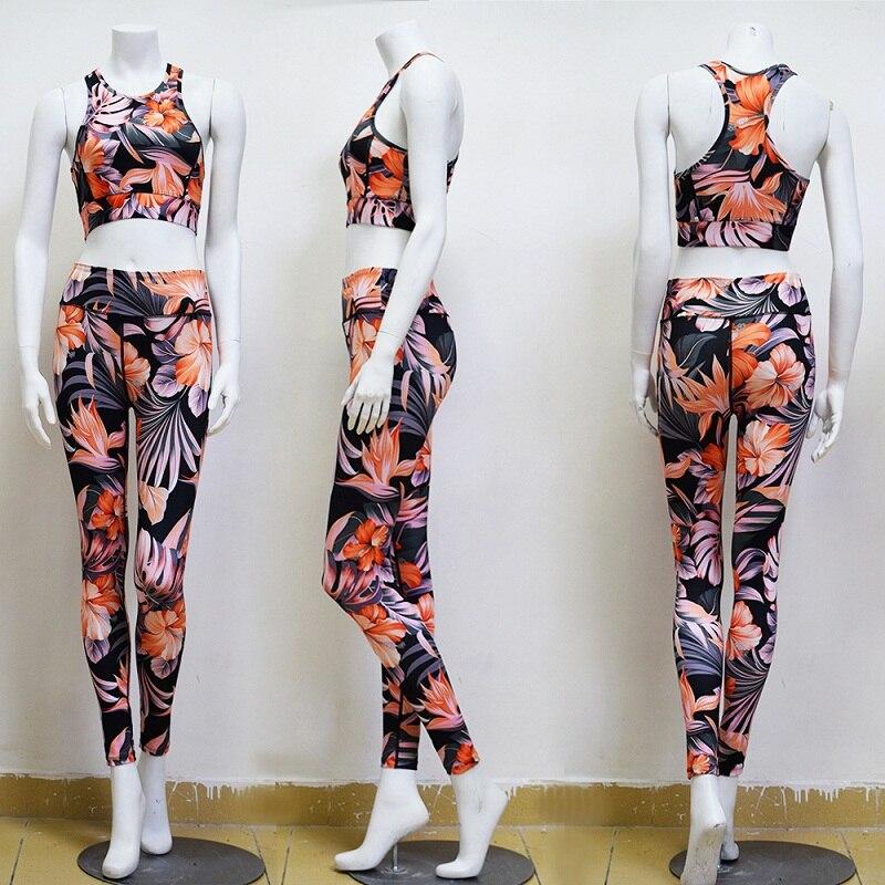 EP Print  Women Fitness Yoga Set Sportwear Outfits Floral Workout - My Store