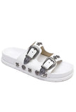 White Double Buckle Sandals - My Store