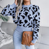 Actual Picture Autumn And Winter Casual Leopard Print Waist Knit Open - My Store