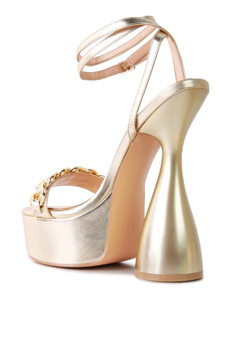 Big Bash Metallic High Platform Chunky Sandals - My Store