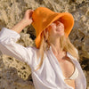 BLOOM Crochet Sun Hat In Tangerine Orange - My Store