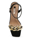 Bottom Kiss Chain Strap Italian Block Heel Sandals - My Store