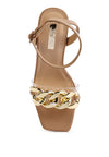 Bottom Kiss Chain Strap Italian Block Heel Sandals - My Store