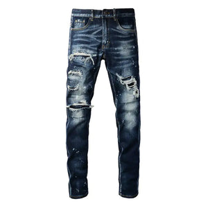 Men's Slim Hole Denim Jeans