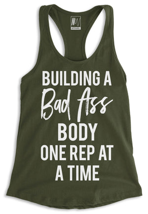 Building a Bad As* Body Racerback Tank Top - Pick Color - My Store