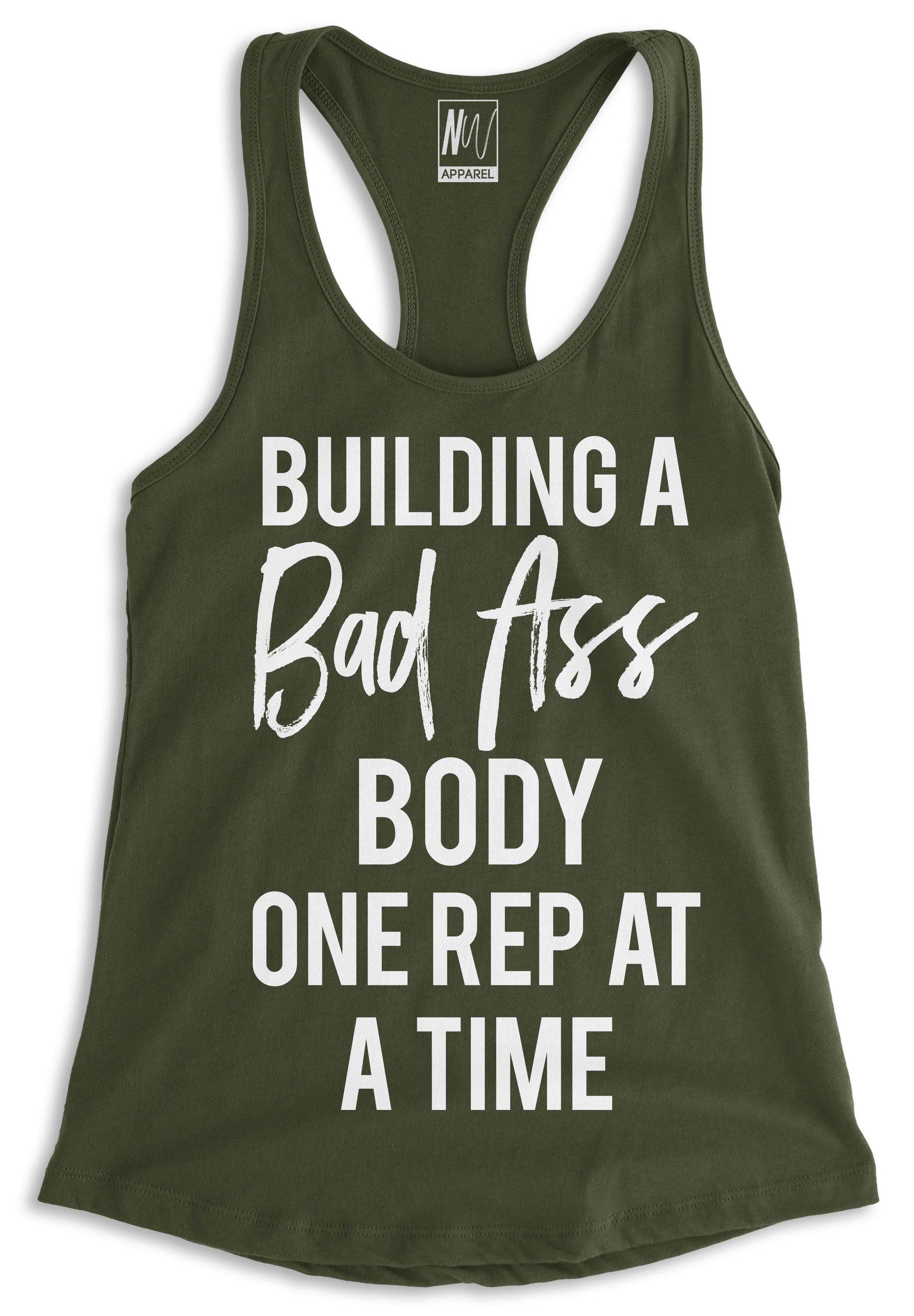 Building a Bad As* Body Racerback Tank Top - Pick Color - My Store