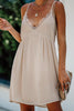 Beige Spaghetti Straps Lace Babydoll Dress - My Store