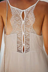 Beige Spaghetti Straps Lace Babydoll Dress - My Store