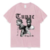 Graphic Cartoon Tupac Print T-shirt - My Store