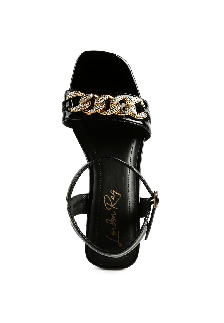 Illusion Metal Chain Link Fantasy Heel Sandals - My Store