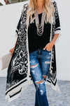 Black Boho Tokyo Medallion Kimono Beach Cover Up - My Store