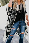 Black Boho Tokyo Medallion Kimono Beach Cover Up - My Store