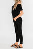 Black Casual Drawstring Jogger Jumpsuit - My Store