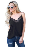 Black Delicate Balance Lace Cami Tank Top - My Store