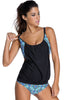 Black Layered-Style Printed 2 Picec Tankini Bathing suits - My Store