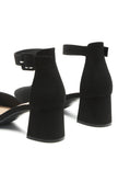 Nymph Faux Leather Low Block Heel Sandals - My Store