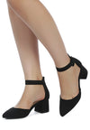 Nymph Faux Leather Low Block Heel Sandals - My Store