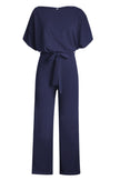 Chic Blue Oh So Glam Belted Wide Leg Jumpsuit - My Store