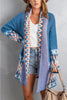 Blue Aztec Print Cardigan - My Store