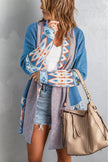 Blue Aztec Print Cardigan - My Store