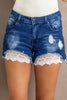 Lace Distressed Jean Shorts - My Store