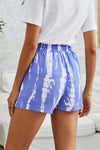 Blue White Tie Dye Drawstring Casual Shorts - My Store