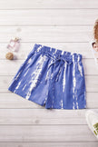 Blue White Tie Dye Drawstring Casual Shorts - My Store