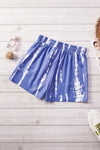 Blue White Tie Dye Drawstring Casual Shorts - My Store