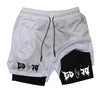 Print 2 in 1 Running Shorts for Men Gym