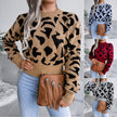 Actual Picture Autumn And Winter Casual Leopard Print Waist Knit Open - My Store