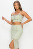 Studded Stone Cami Top & Slit Mini Skirts Set - My Store