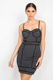 Sleeveless Sparkle Honeycomb Bodycon Dress - My Store