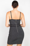 Sleeveless Sparkle Honeycomb Bodycon Dress - My Store