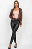 Cropped Zip-up Moto Suede Jacket - My Store