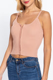 Front Closure With Hooks Sweater Cami Top - My Store