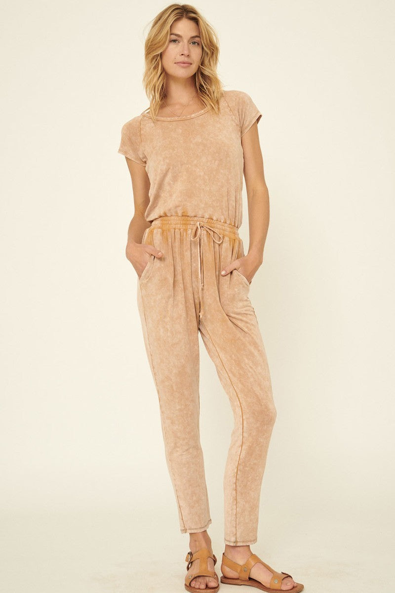 Mineral Washed Finish Knit Jumpsuit - My Store