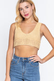 Textured Crop Sweater Tank Top - My Store