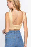 Textured Crop Sweater Tank Top - My Store