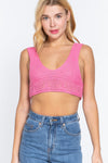 Textured Crop Sweater Tank Top - My Store