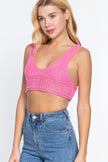 Textured Crop Sweater Tank Top - My Store