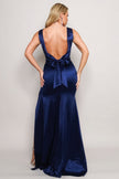 Sleeveless Deep V Low Back Bow Maxi Dress - My Store