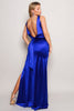 Sleeveless Deep V Low Back Bow Maxi Dress - My Store