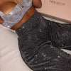 Women's New Fashion Casual Pants High Waist Loose Shiny Wide Leg Pants - My Store