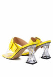 City Girl Buckle Detail Clear Spool Heel Sandals - My Store