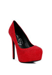 Clarisse Diamante Faux Suede High Heeled Pumps - My Store