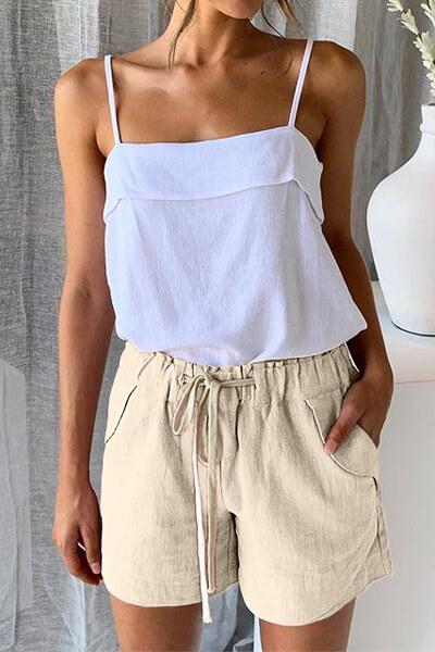 Casual Beige Faylin Women Shorts - My Store