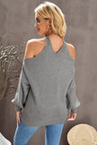 V Neck Cold Shoulder Sweater - My Store