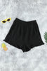 Casual Pocketed Flutter Black Linen Cotton Shorts - My Store