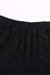 Casual Pocketed Flutter Black Linen Cotton Shorts - My Store