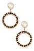 Hoop Smiley Face Circle Chain Drop Earrings - My Store